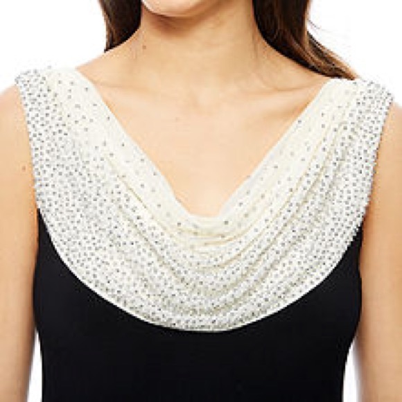 Jackie Jon Sleeveless Beaded Cowlneck Formal Gown - Picture 3 of 5